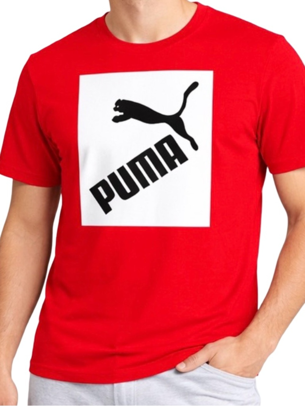 PUMA Red Graphic Logo T-Shirt Men’s Large NWT Casual Athletic Streetwear